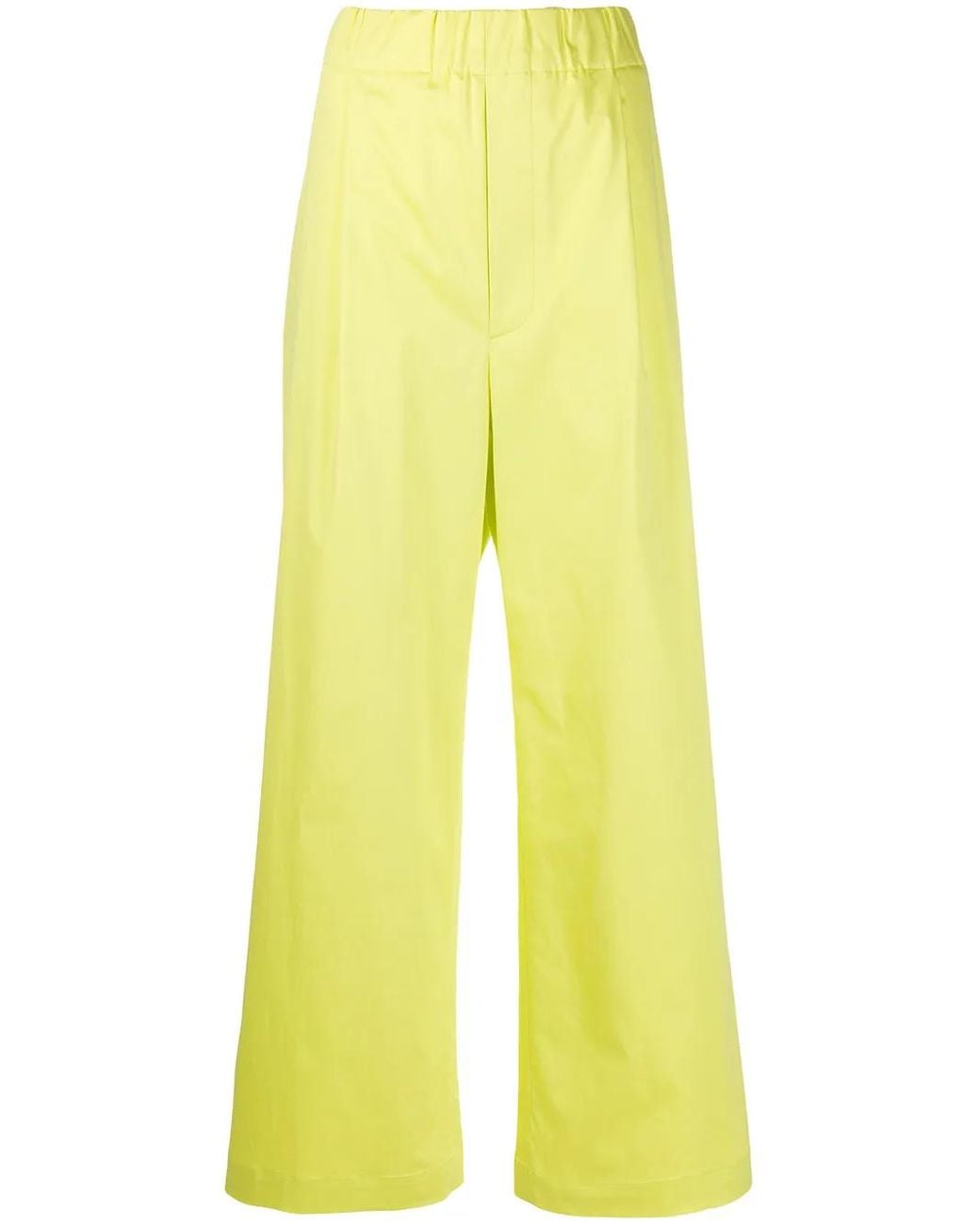 Jejia Yellow Elasticated Wide-Leg Trousers