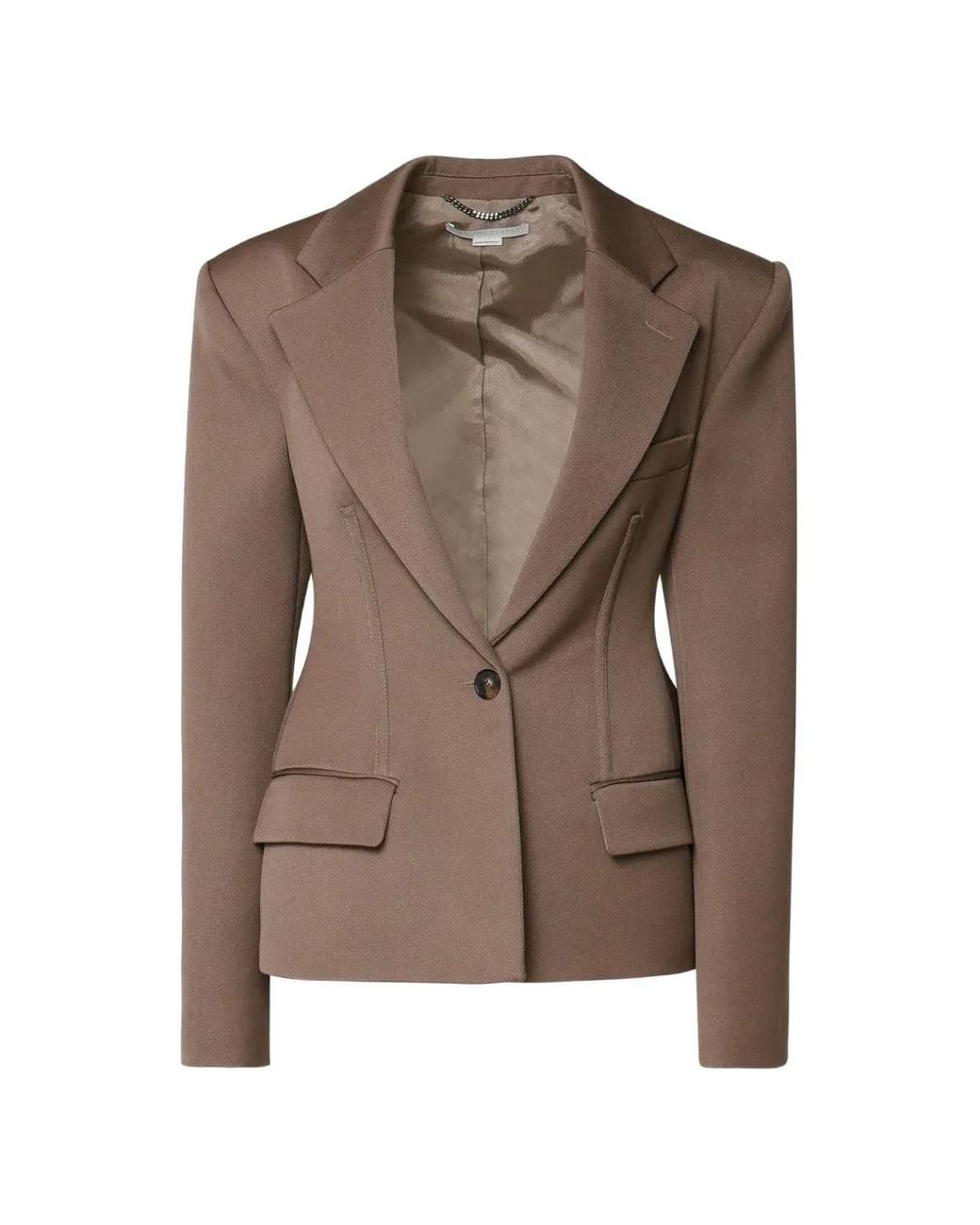 Stella McCartney Brown Notched-Lapel Blazer