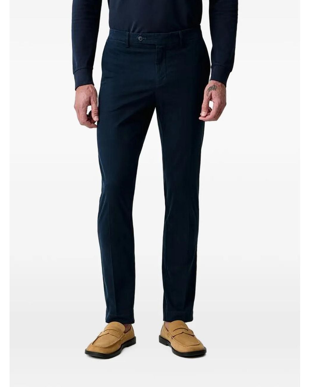 Hackett Blue Kensington Straight-Leg Trousers for men