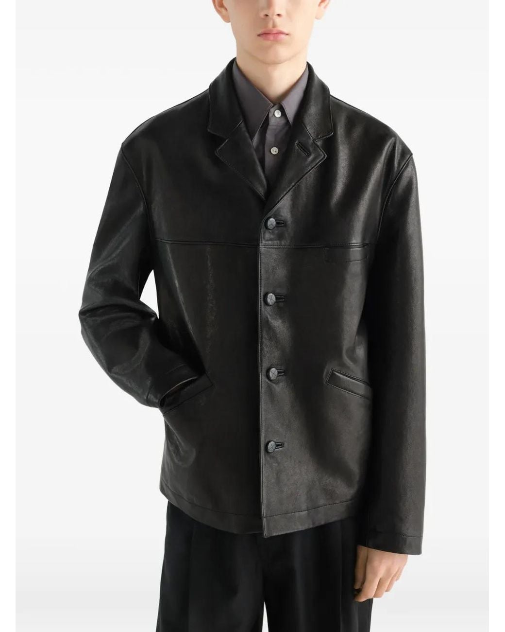Lemaire Black Single-Breasted Jacket for men