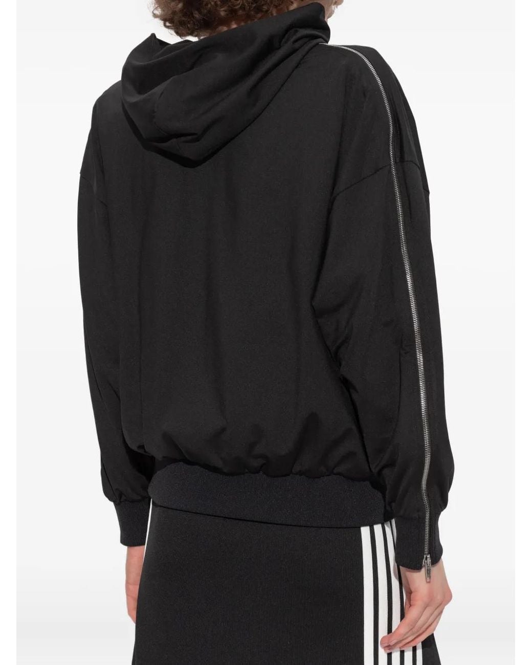 Balenciaga Black Zip-Up Hooded Jacket