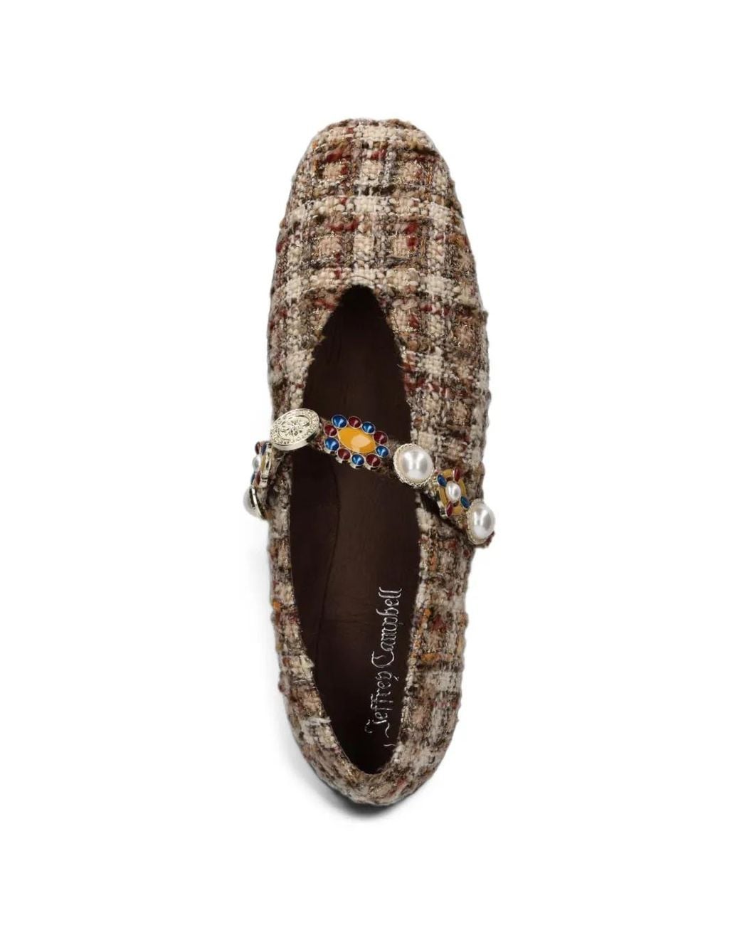 Jeffrey Campbell White Amarissa Embellished Tweed Ballet Flats