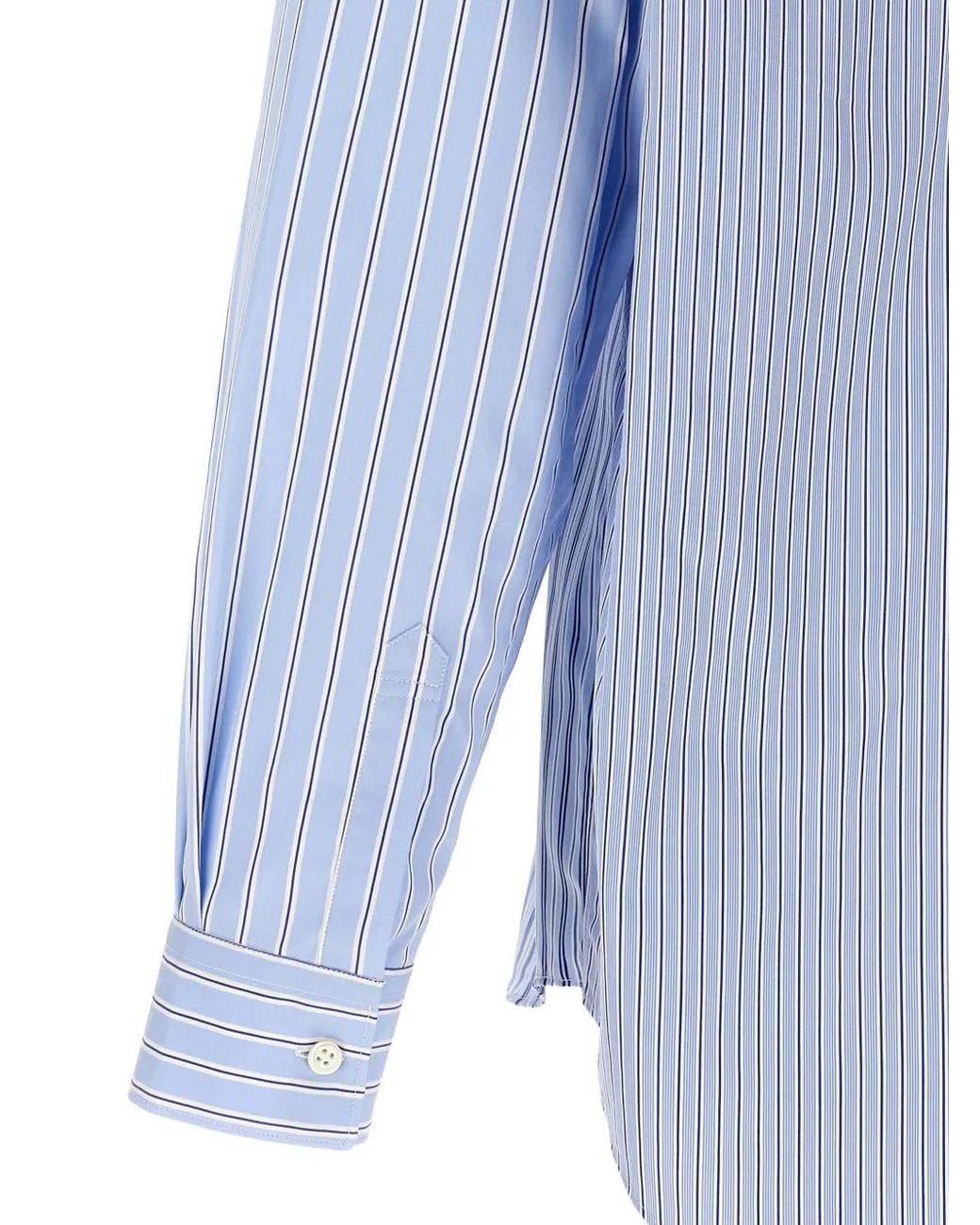 Comme des Garçons Blue Patchwork Striped Shirt for men
