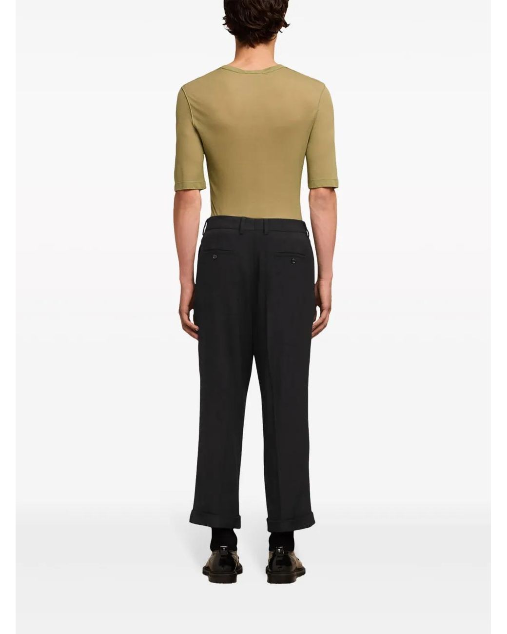 AMI Black Carrot Fit Trousers for men