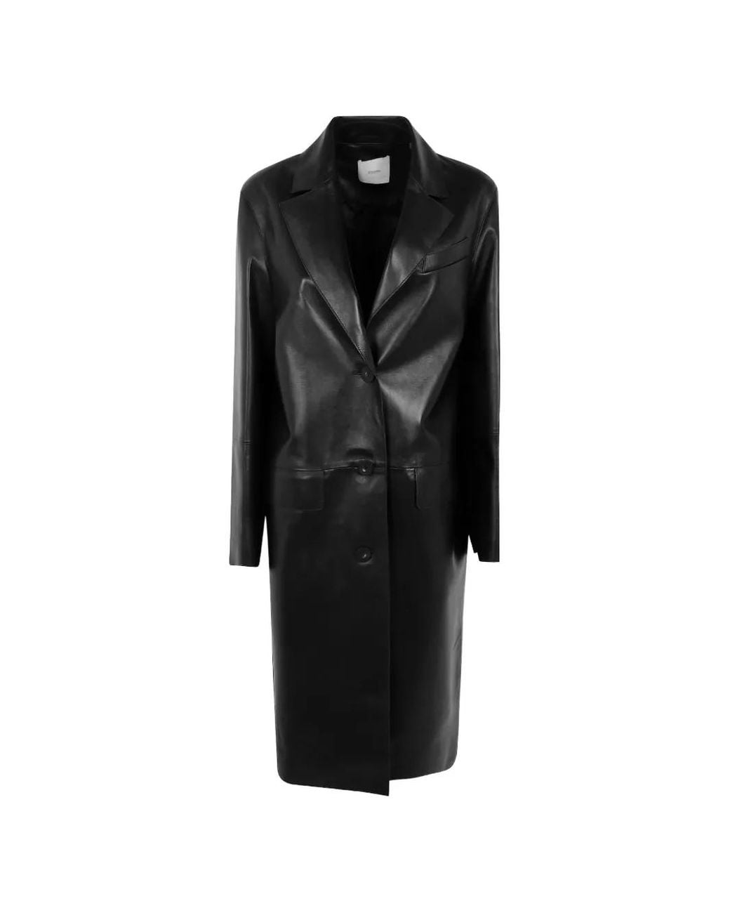 Joseph Black Vittoria Single-Breasted Leather Coat