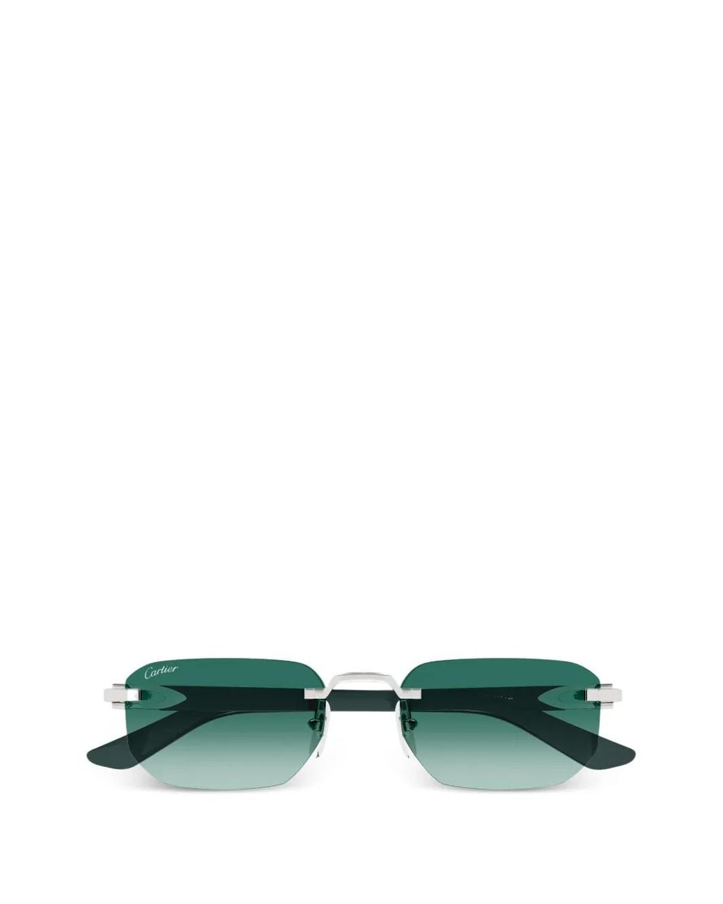 Cartier Geometric Rimless Sunglasses in Green for Men | Lyst