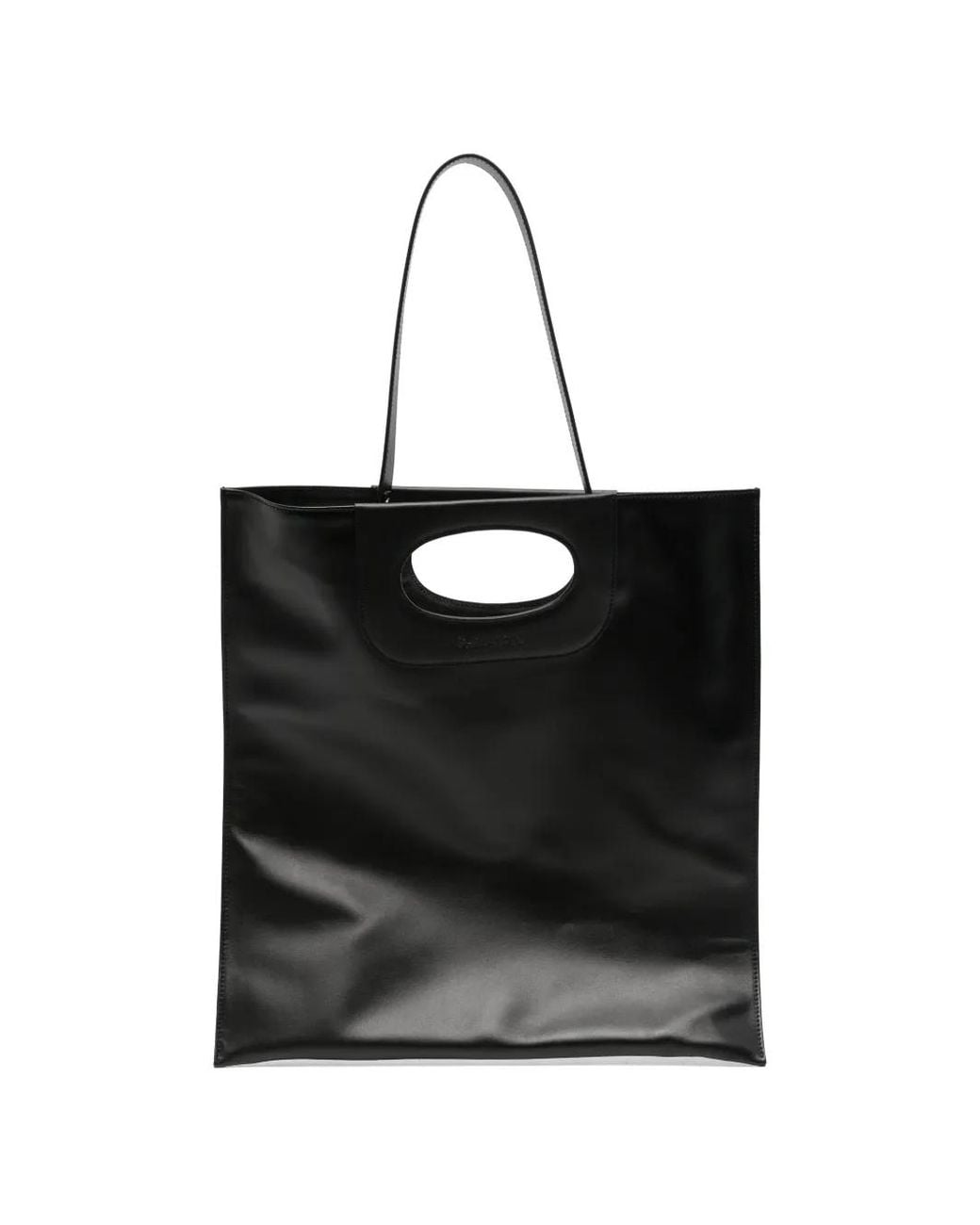 Gherardini Black Piattina Leather Tote Bag