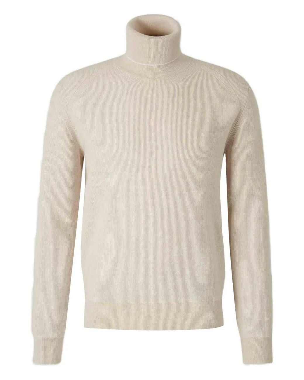 Brioni White Ribbed Sweater for men