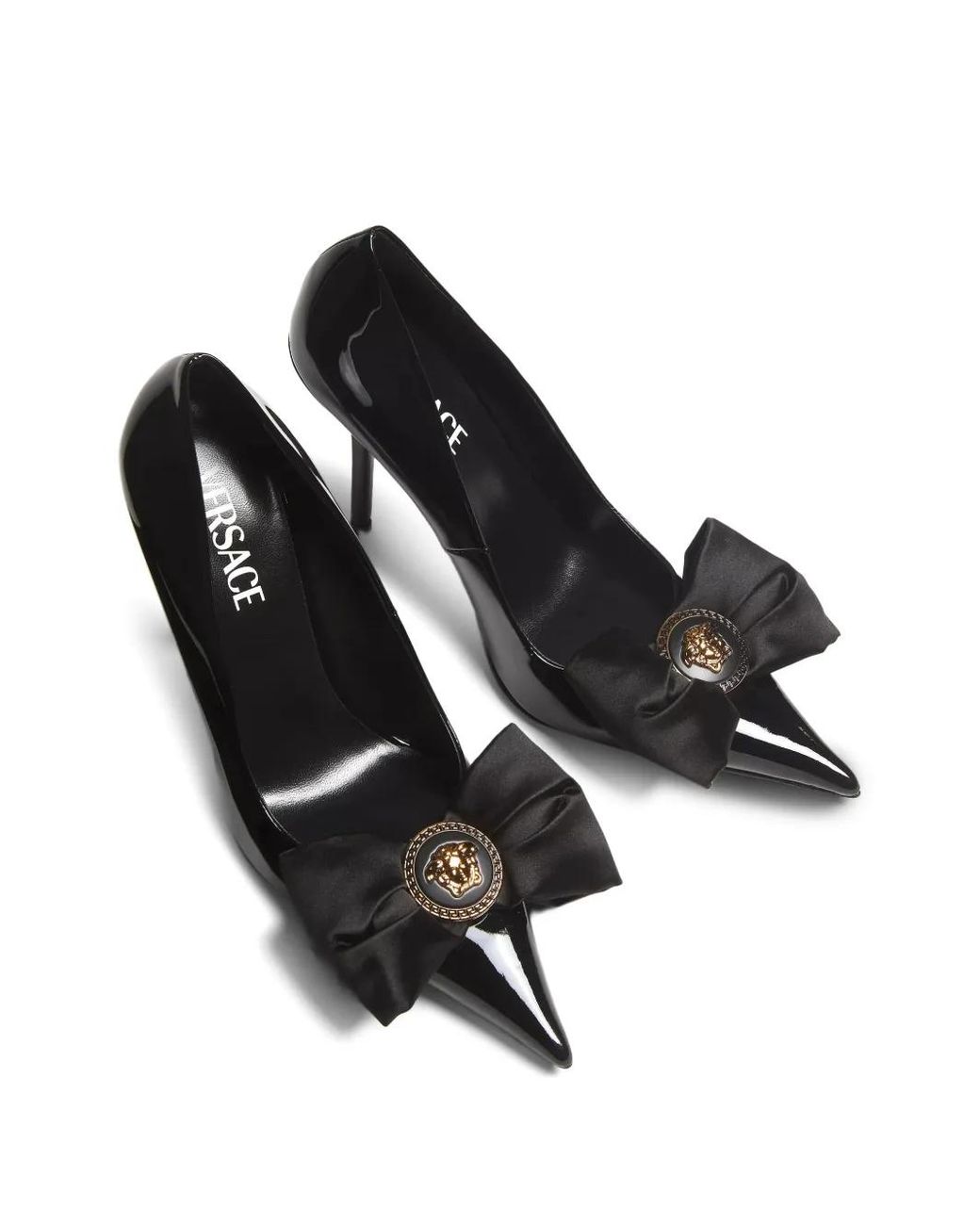 Versace Black Bow Medallion Pumps