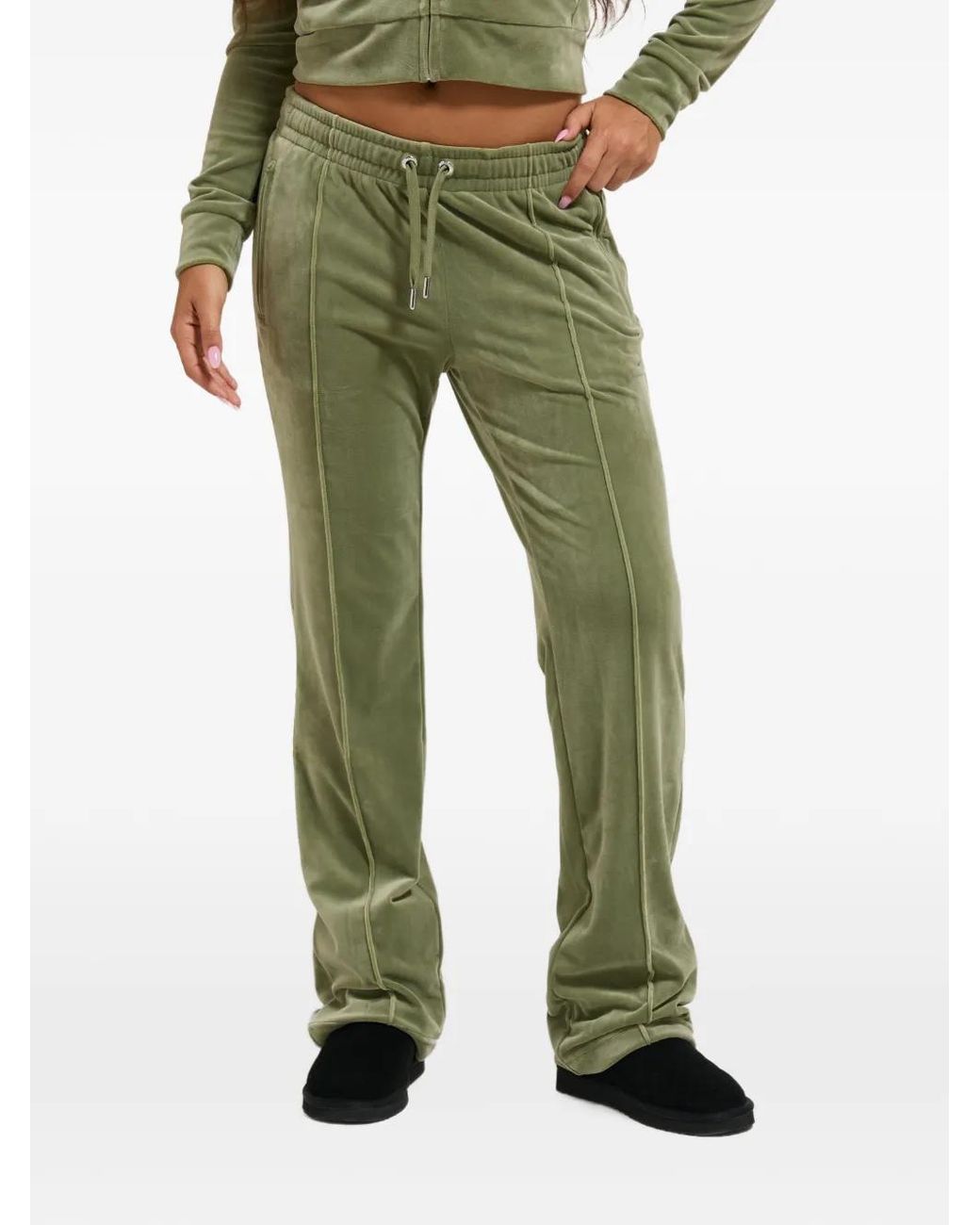 Juicy Couture Green Diamanté-Logo Track Pants