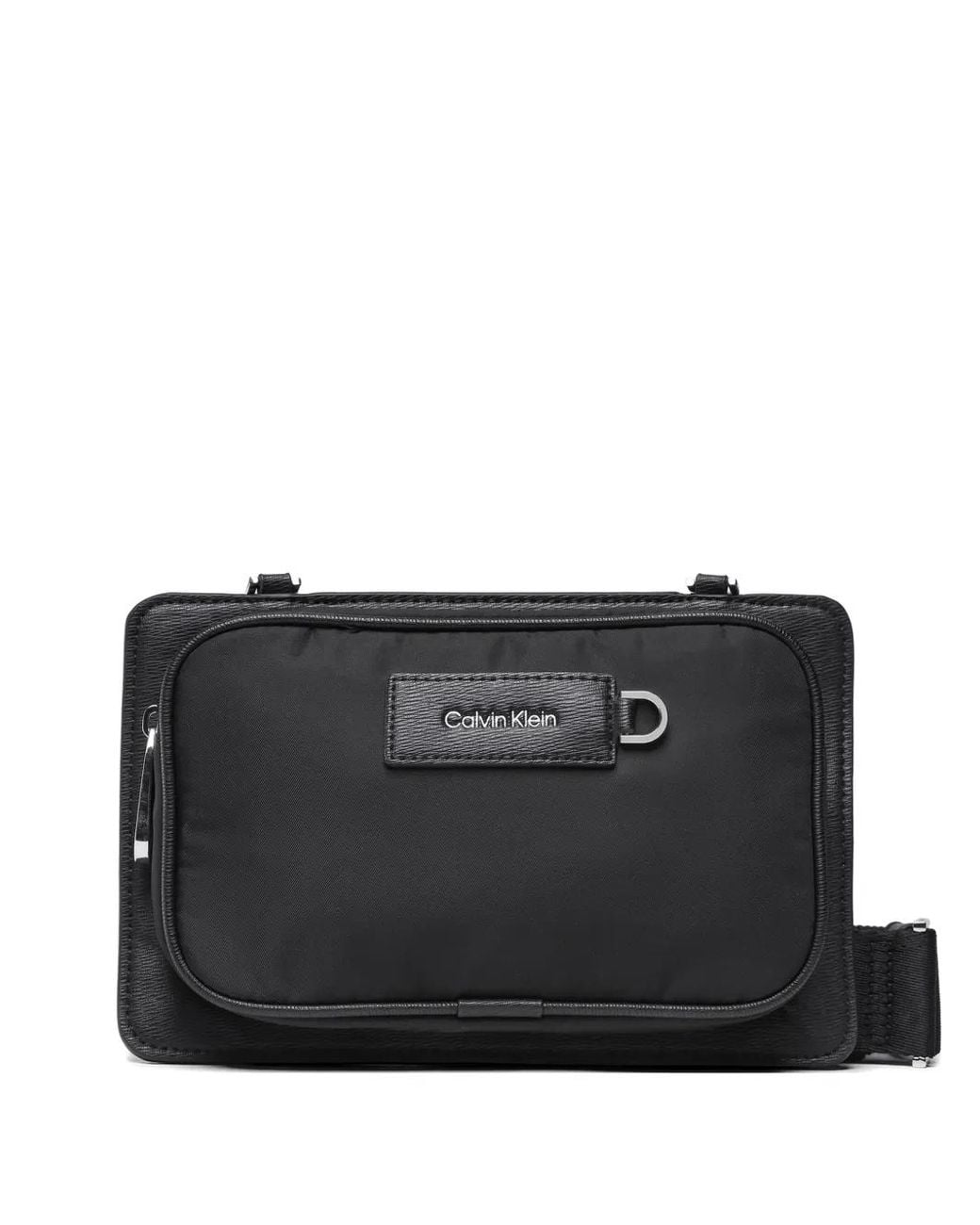 Calvin Klein Black Logo-Patch Shoulder Bag for men