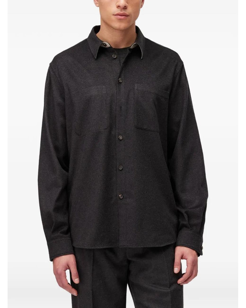RETORI Black Patch-Pocket Shirt Jacket for men