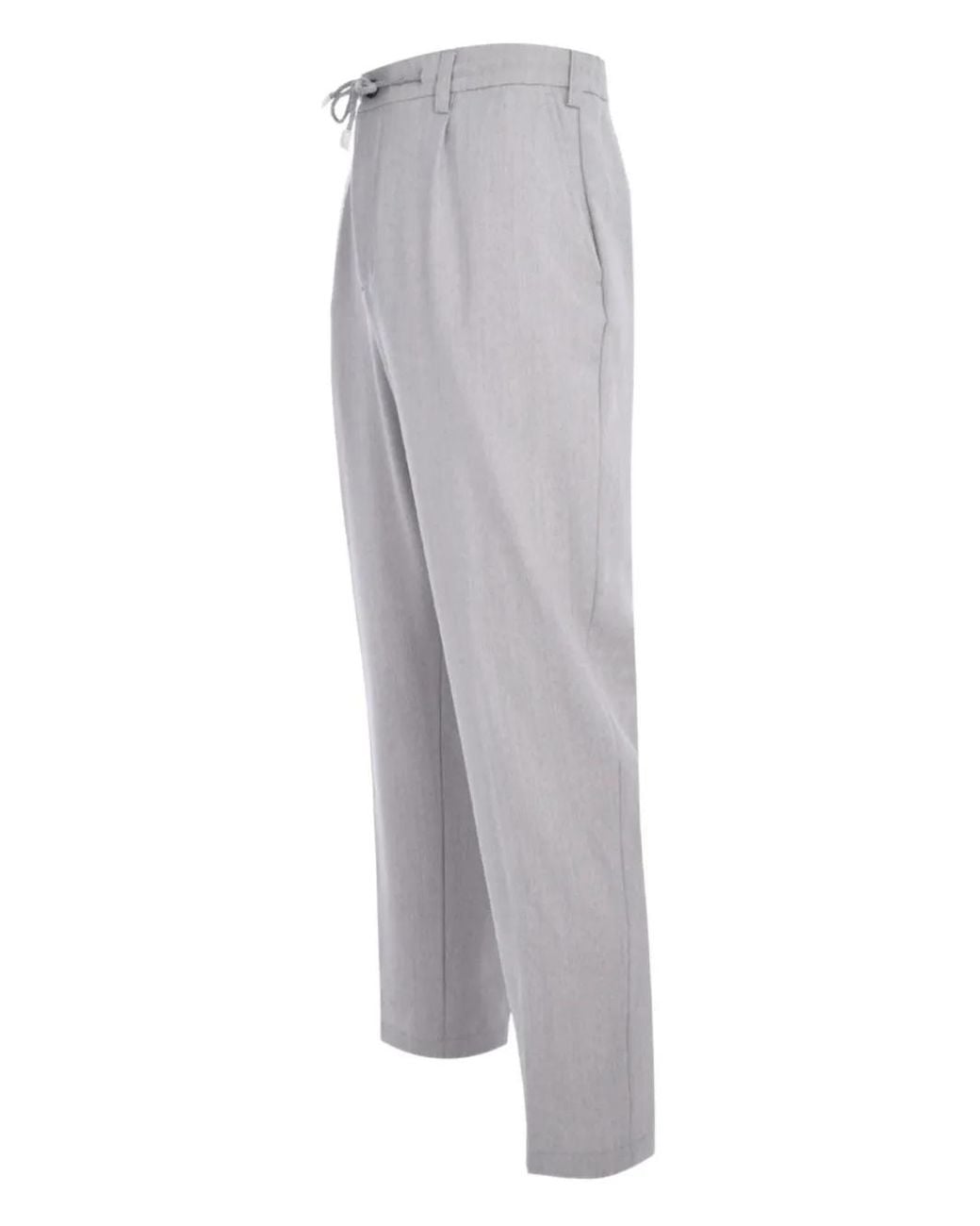 Eleventy Gray Drawstring Tapered Trousers for men