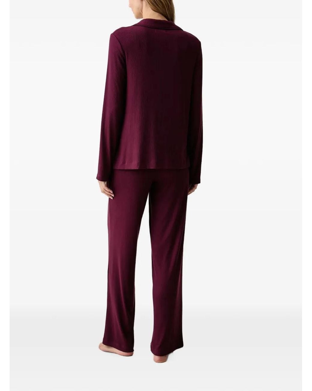DKNY Red Ribbed-Knit Pyjamas
