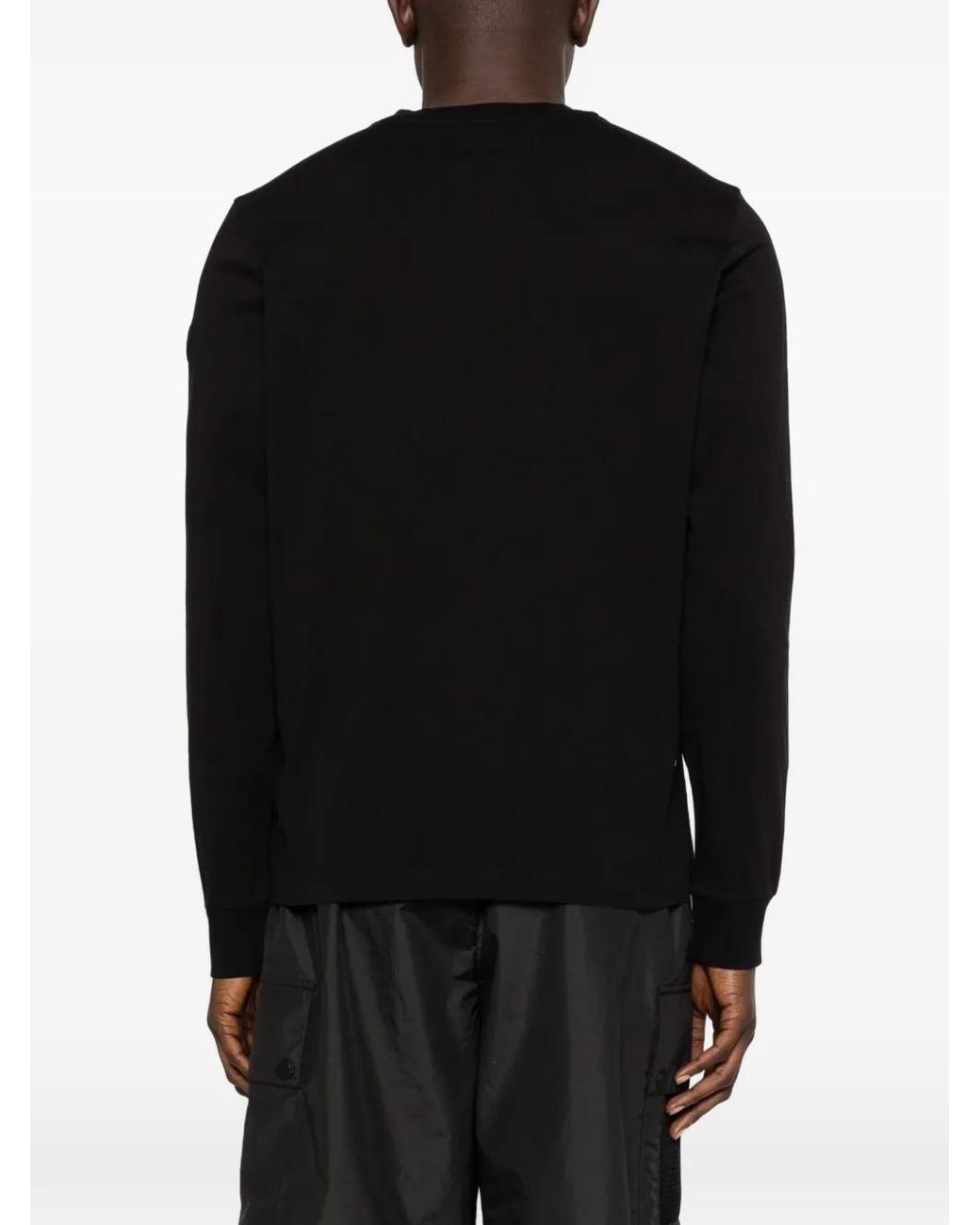 Moncler Black Long-Sleeve Cotton T-Shirt for men