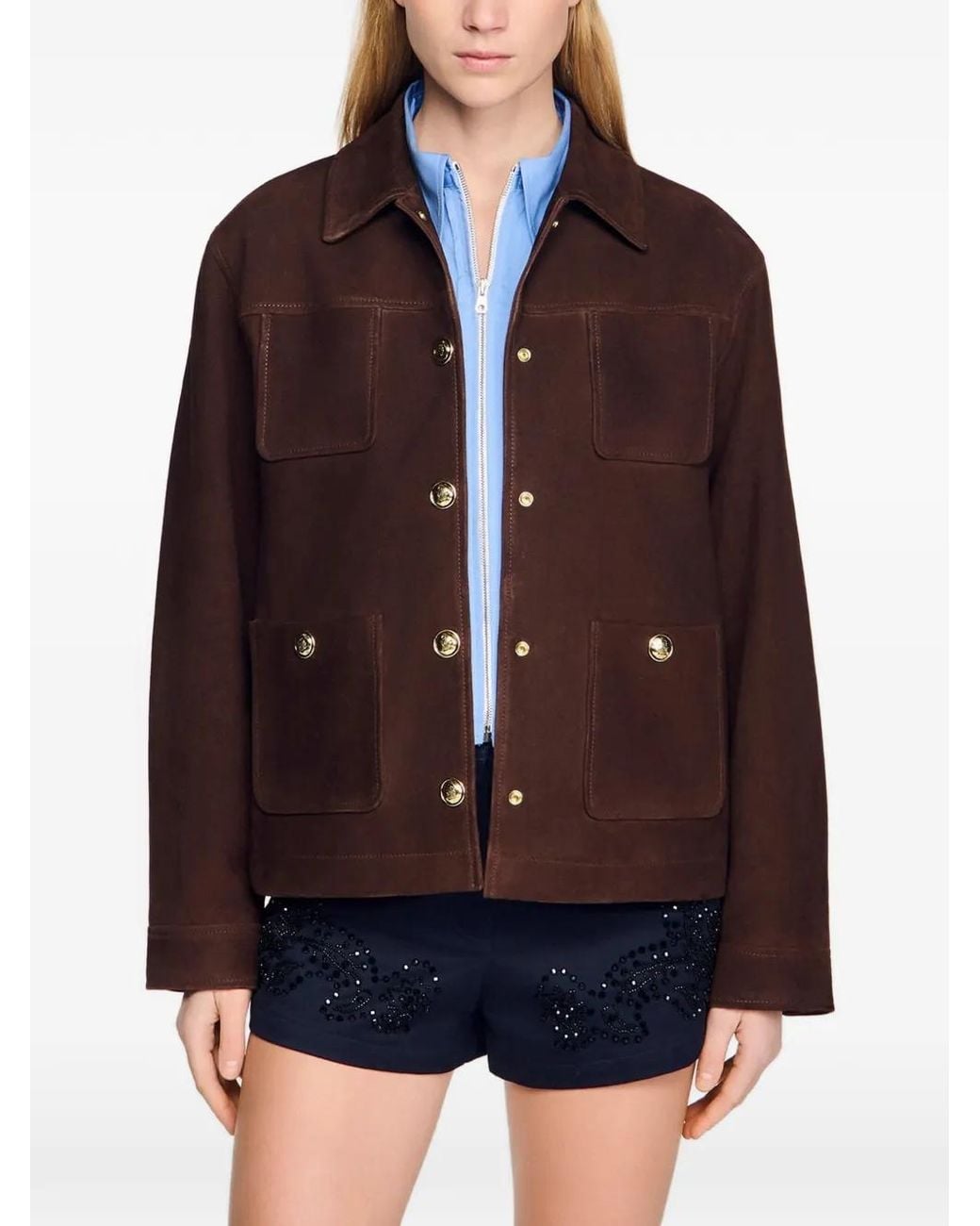 Sandro Brown Suede Jacket