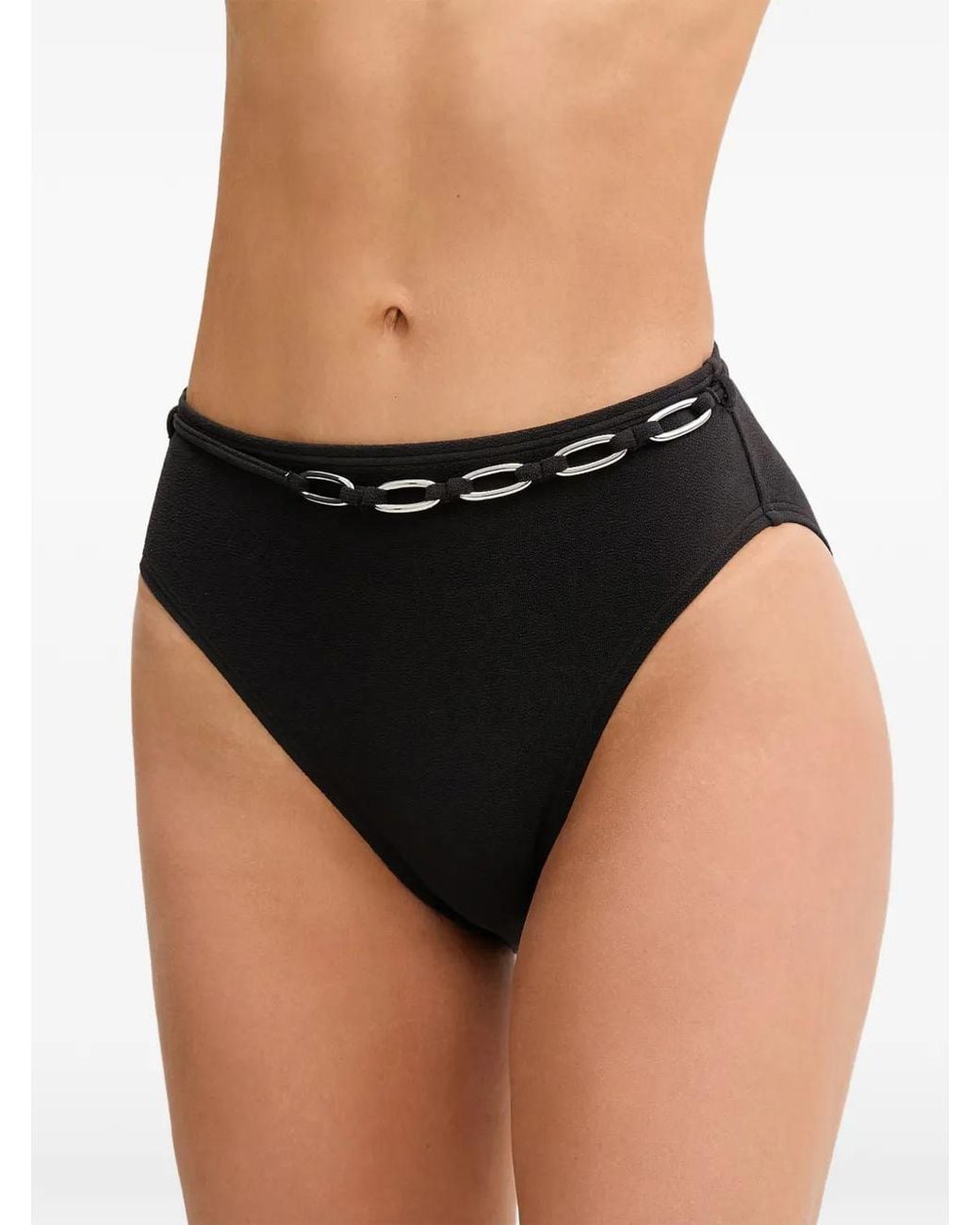 MICHAEL Michael Kors Black Chain-Link Bikini Top