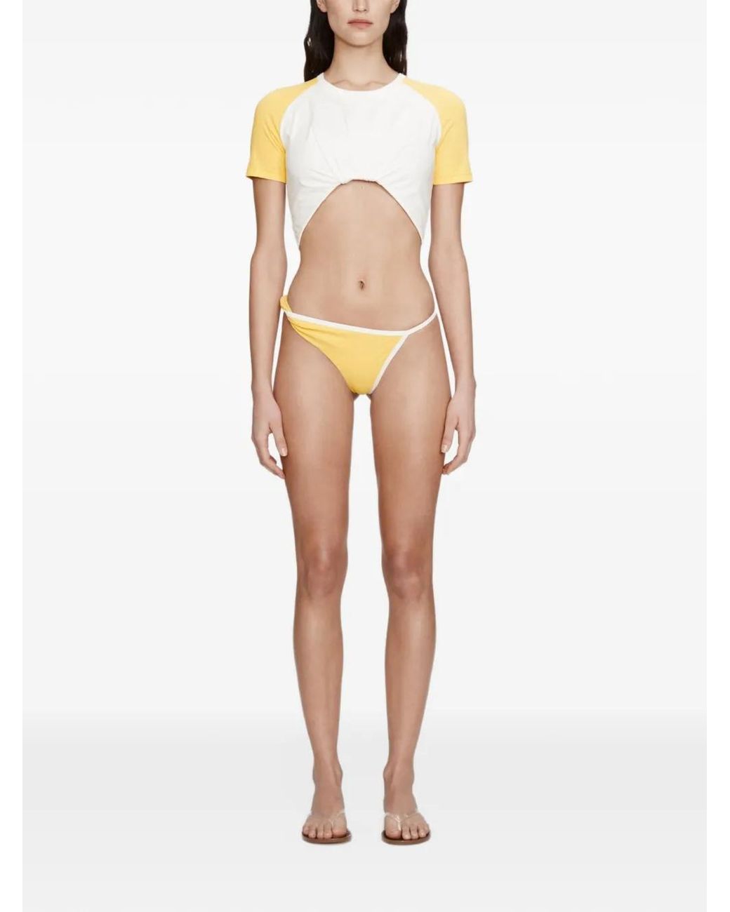 Christopher Esber Yellow Onda Twisted Bikini Bottoms