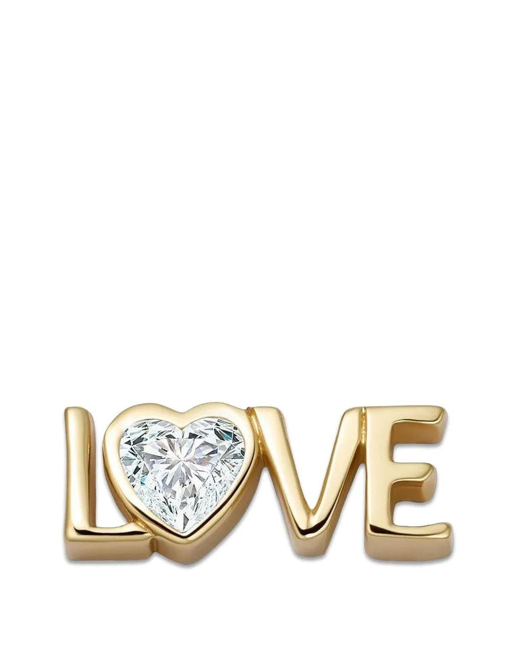 Loquet London Metallic Heart Diamond Charm