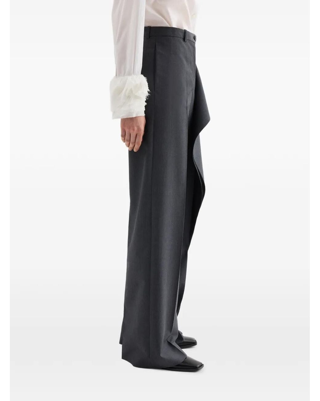 Jil Sander Gray Fil-À-Fil Wool Trousers