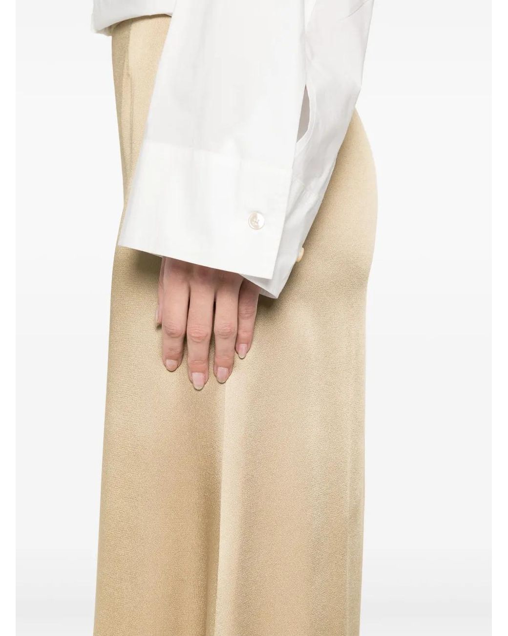 Forte_forte Natural Satin Midi Skirt