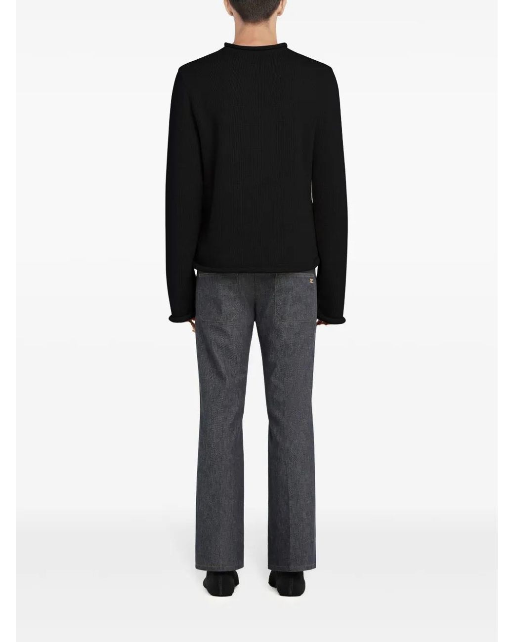Courreges Black Crew-Neck Sweater for men