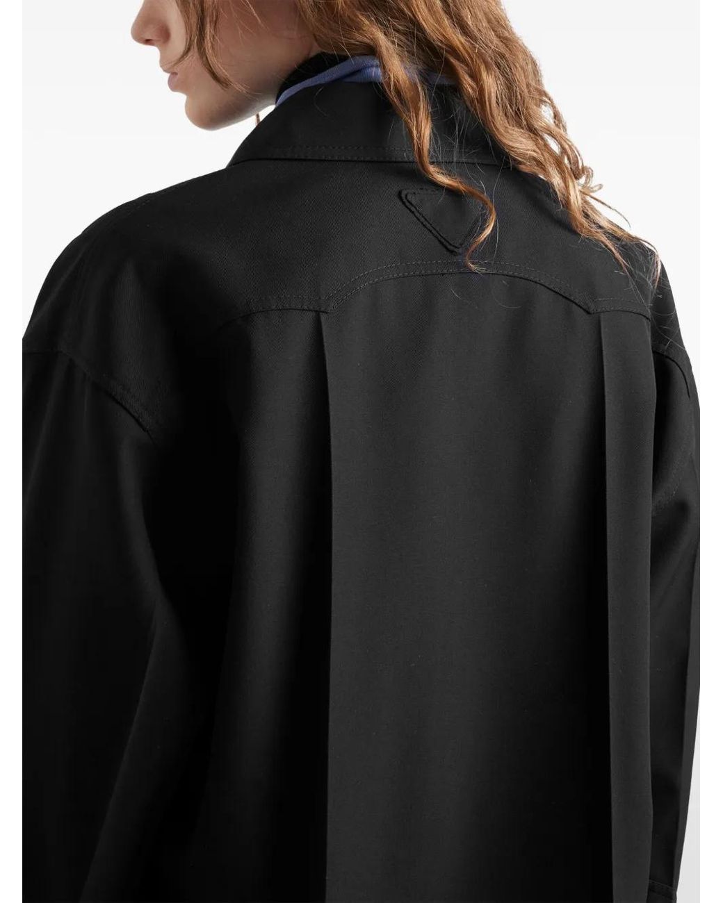 Prada Black Wool Gabardine Coat