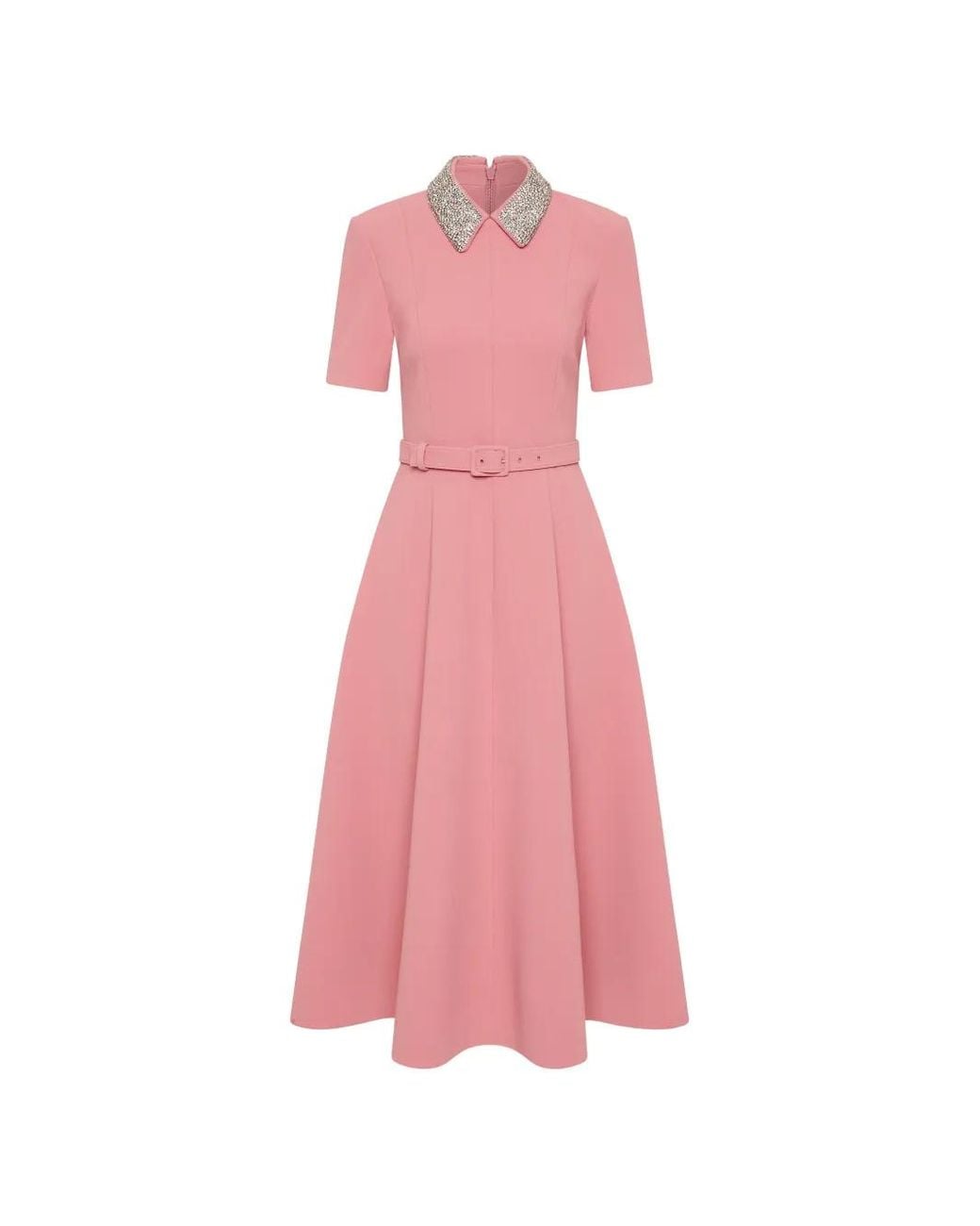Rebecca Vallance Pink Xena Short Sleeve Midi Dress