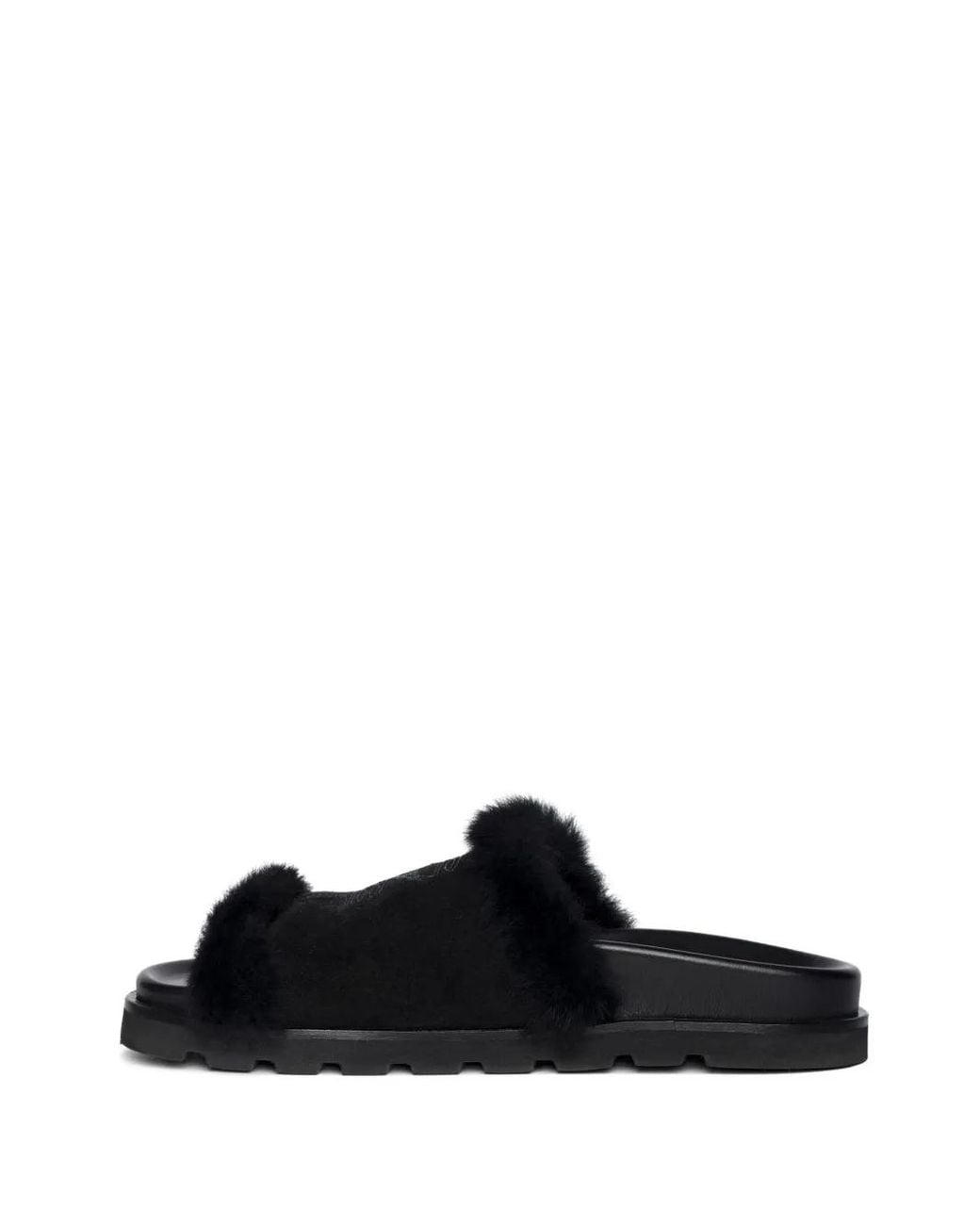 Zadig & Voltaire Black Teddy Bare Sandals