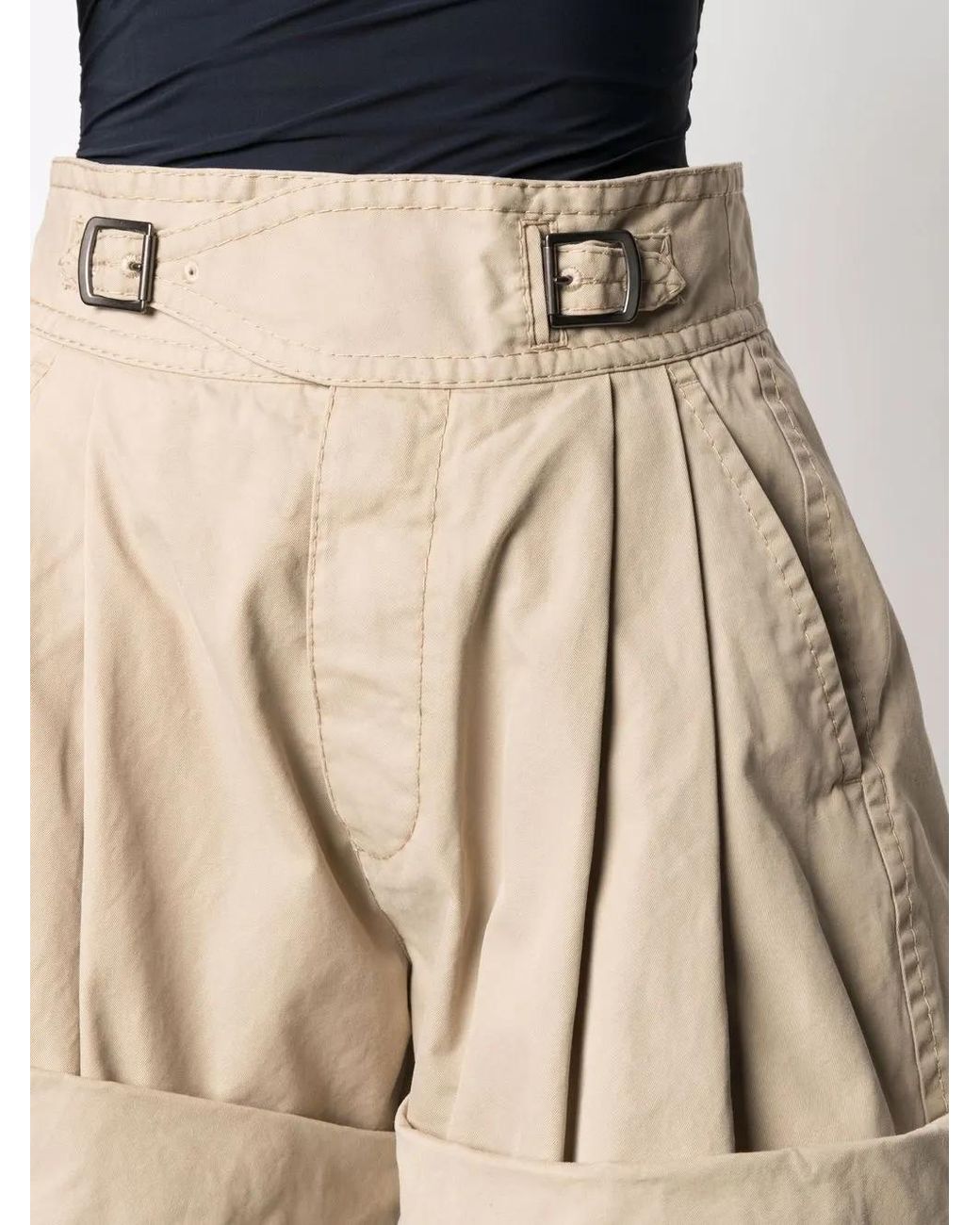 DSquared² High Waist Shorts in het Natural