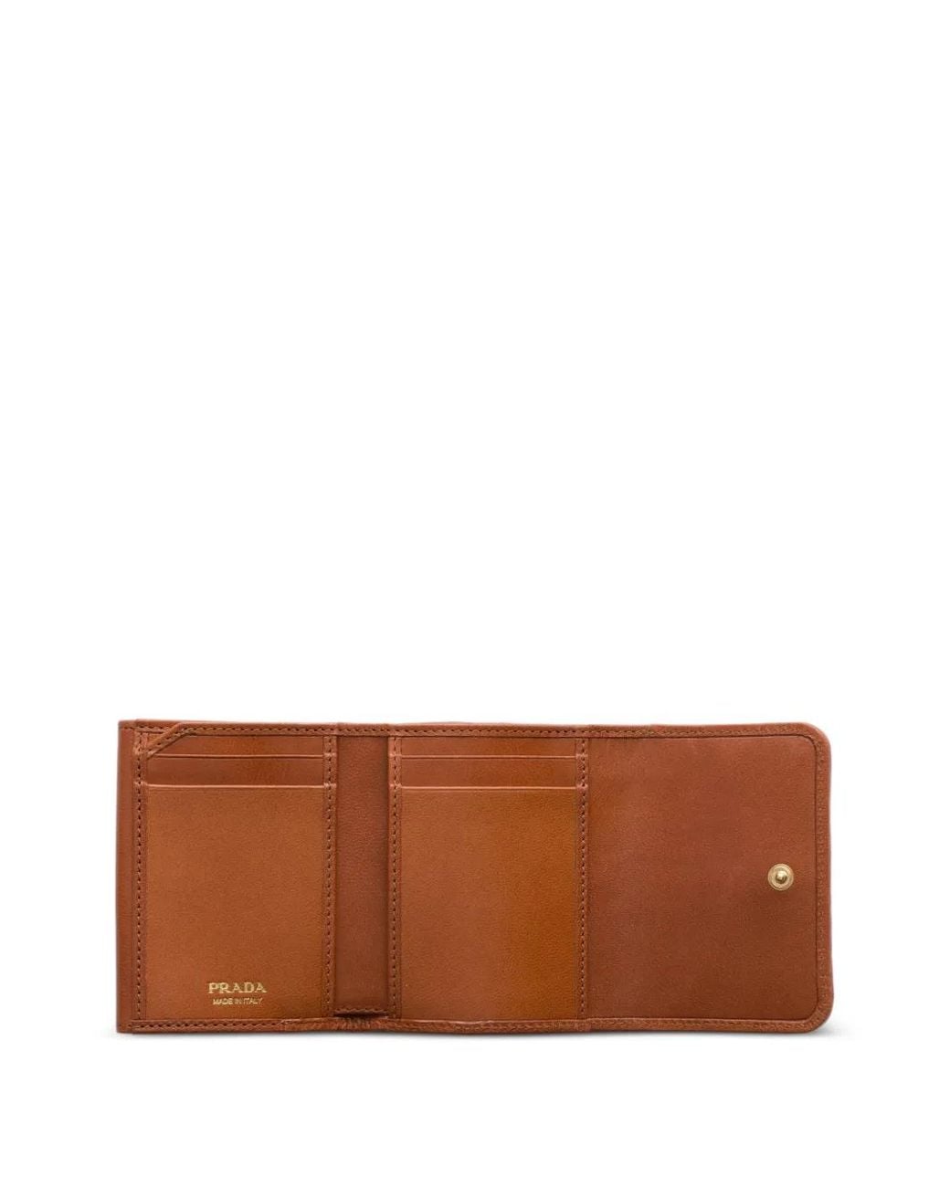 Prada Brown Small Woven Madras Leather Wallet
