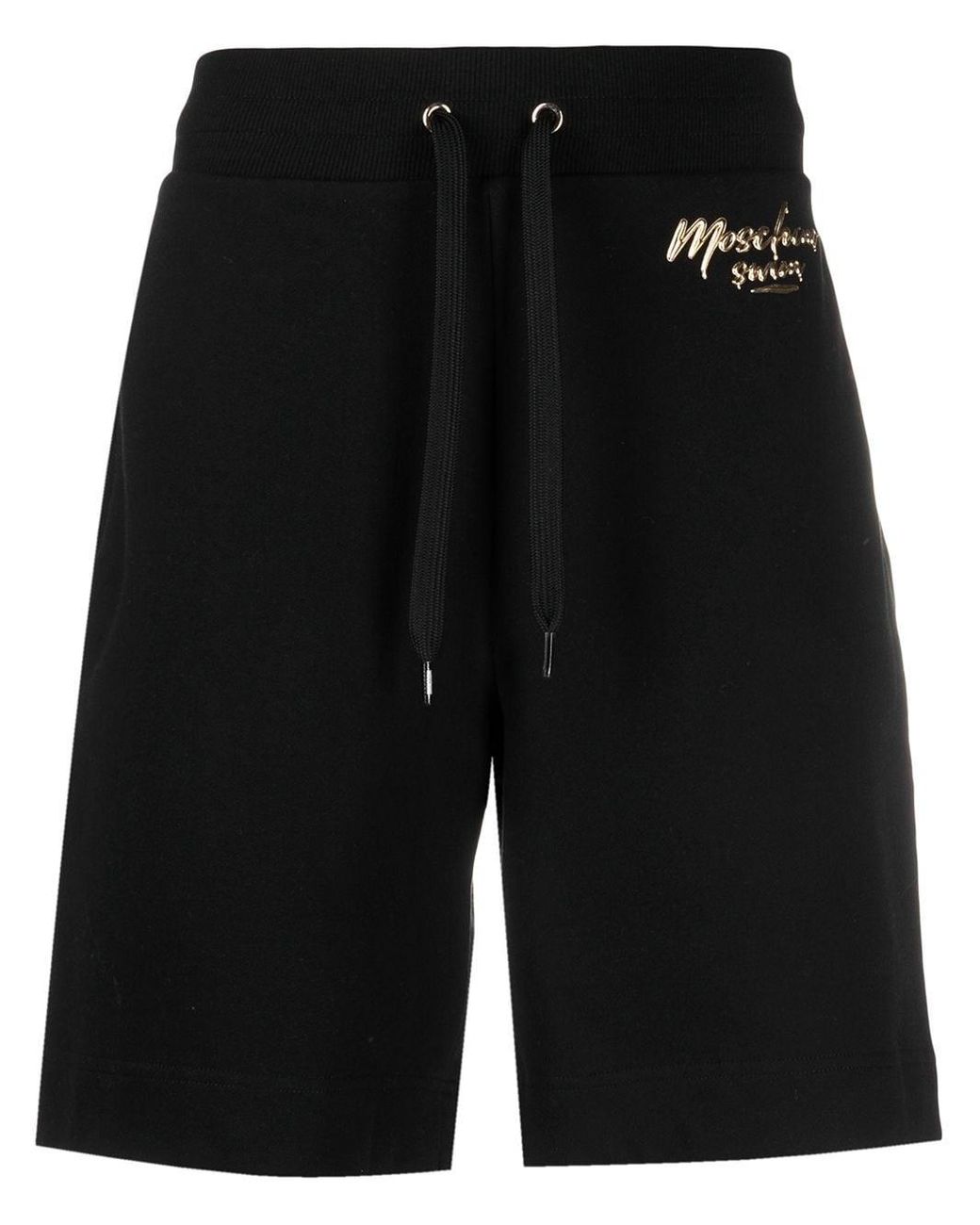 Moschino Swim Cotton Track Shorts in Black for Men - Lyst