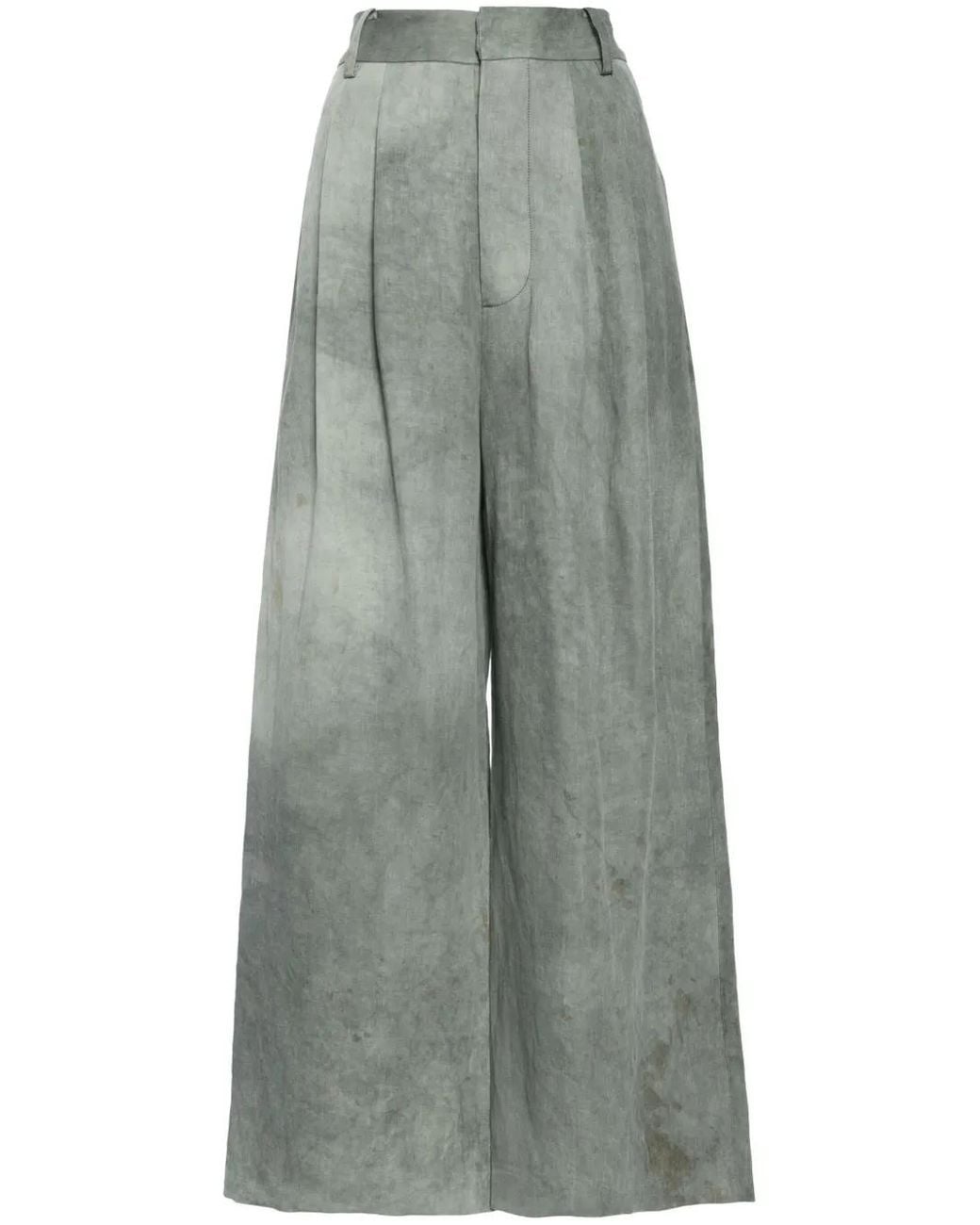 Uma Wang Gray Paella High-Waist Palazzo Trousers