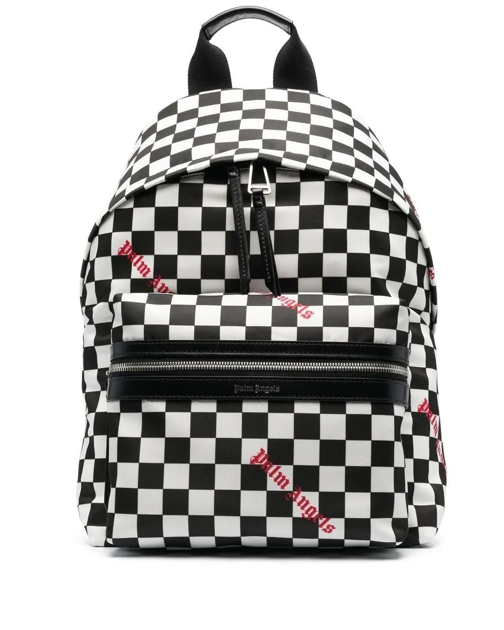 Palm Angels Black Damier Check Print Backpack for men