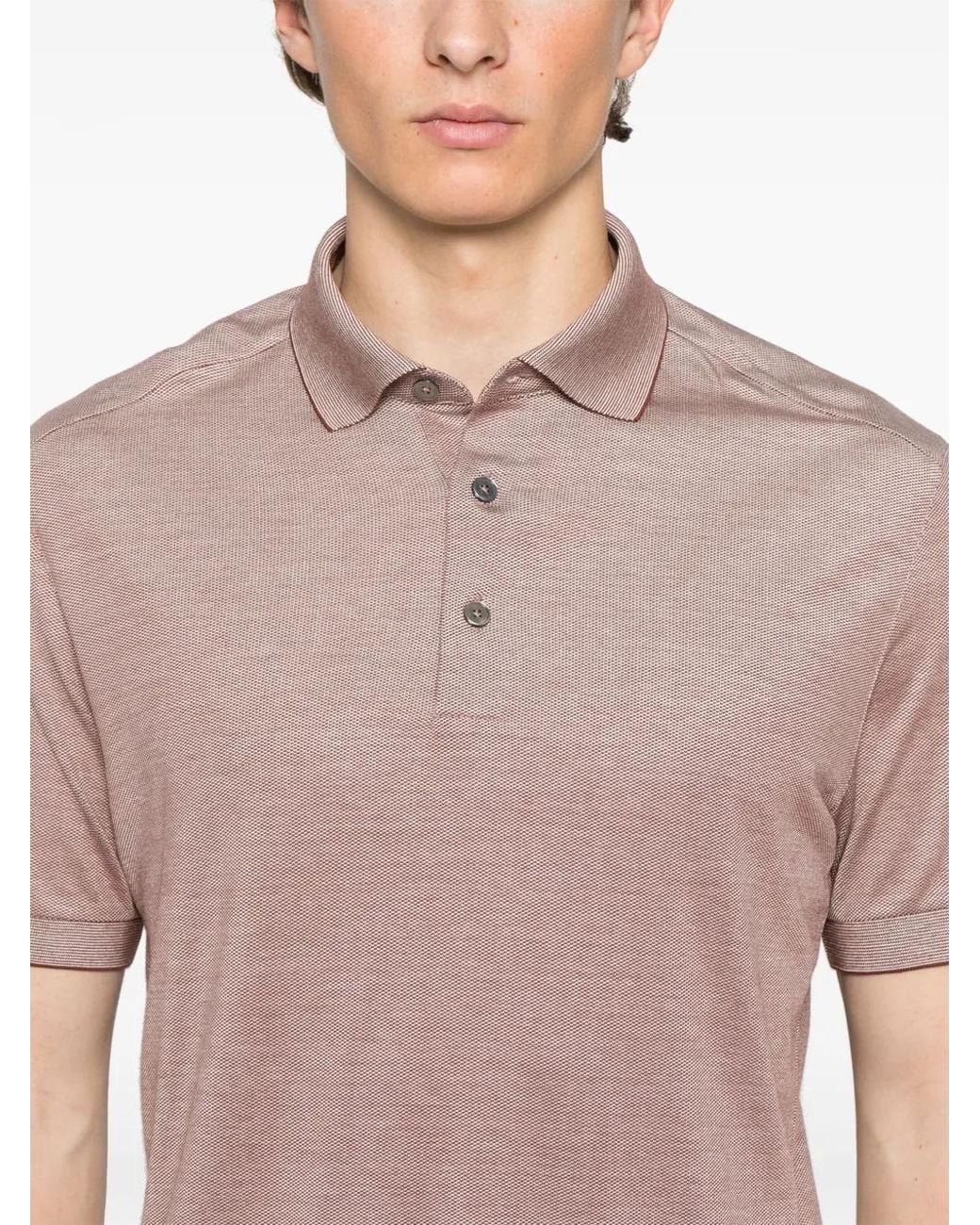 Zegna Pink Short-Sleeves Polo Shirt for men