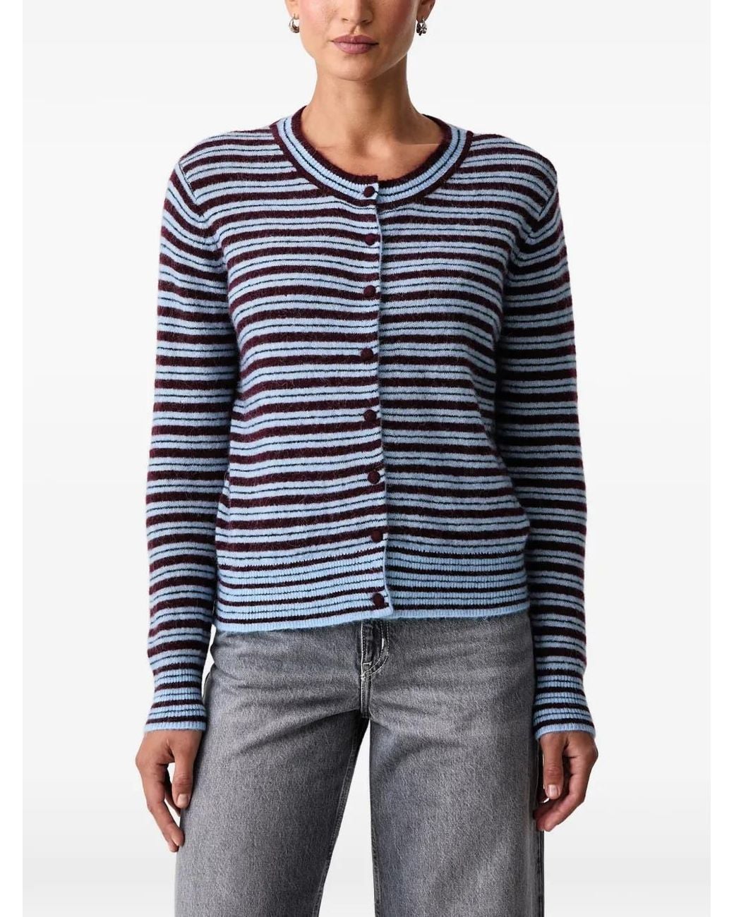 Mos Mosh Blue Mmmilvi Striped Cardigan