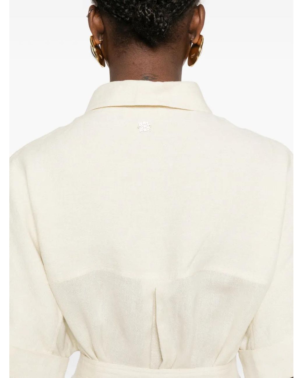 Panicale White Belted Midi Dress