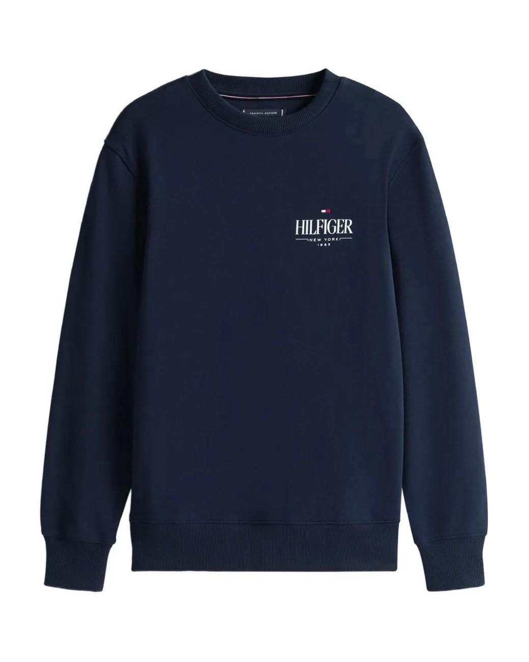 Tommy Hilfiger Logo-Embroidered Crew-Neck Sweatshirt in Blue for