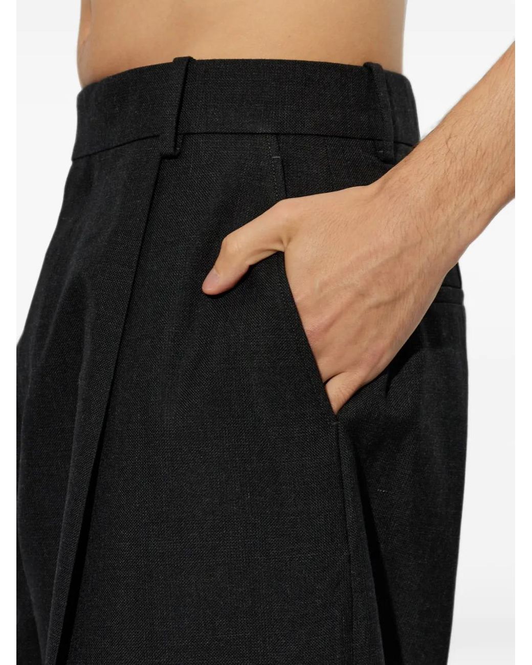 Studio Nicholson Pull Wollen Broek in het Black voor heren