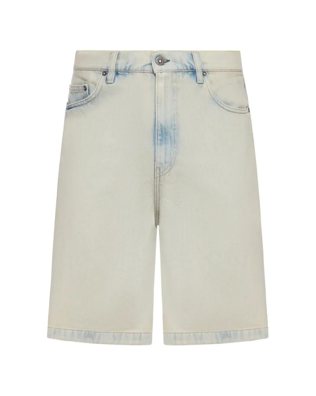Golden Goose Deluxe Brand White Denim Bermuda Shorts for men