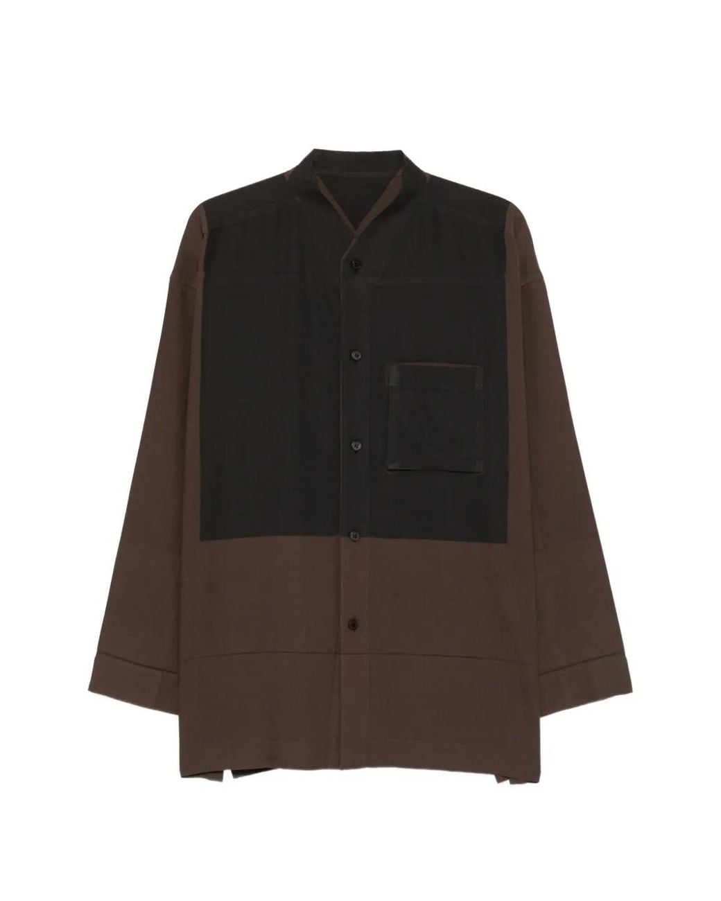 Homme Plissé Issey Miyake Black Colour-Block Panelled Shirt for men