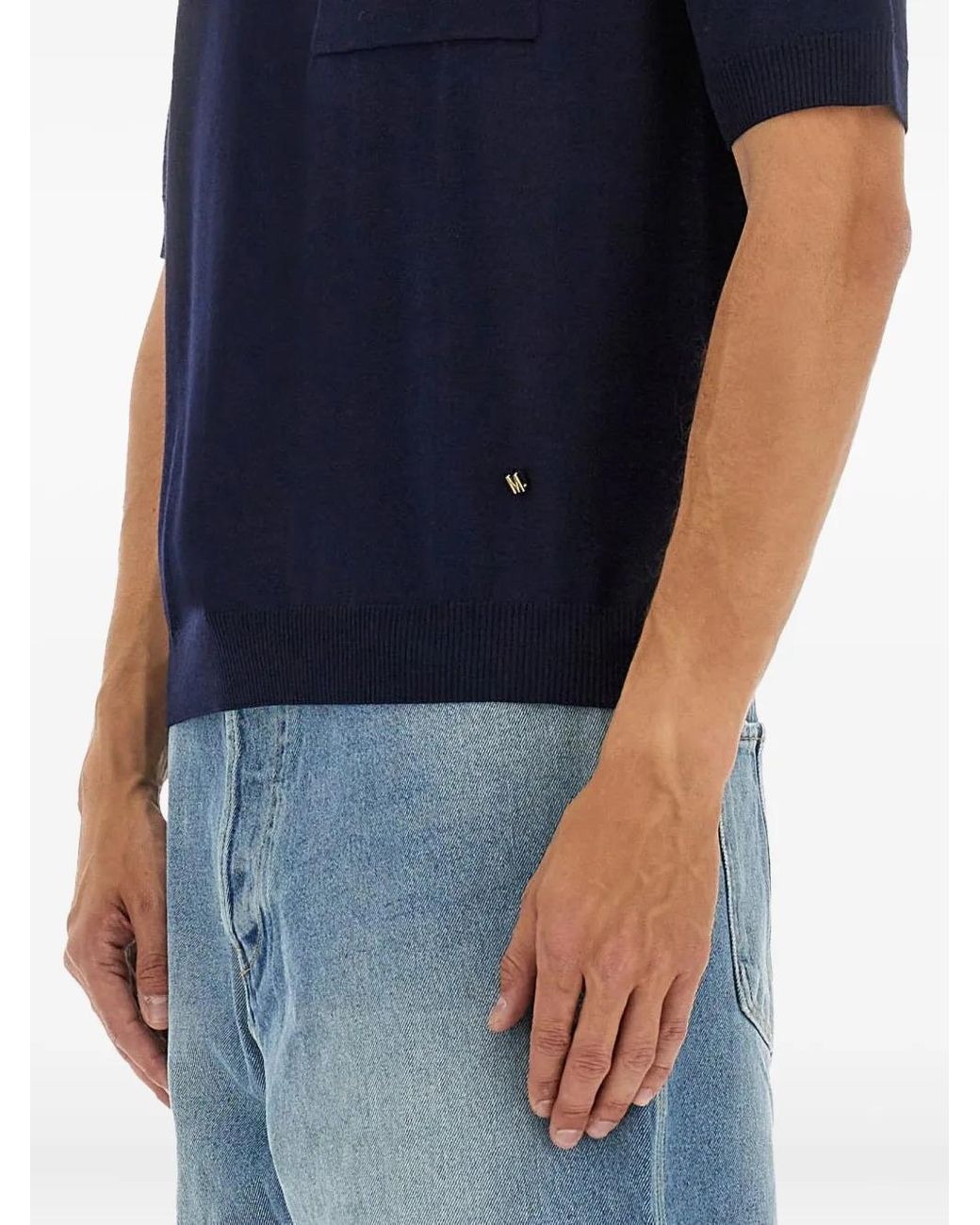 Moschino Blue Patch-Pocket T-Shirt for men