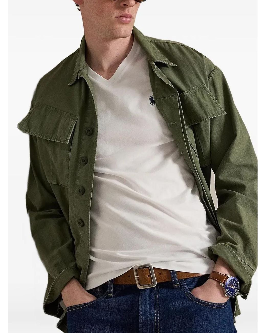 Polo Ralph Lauren Gray T-Shirt À Logo Brodé for men