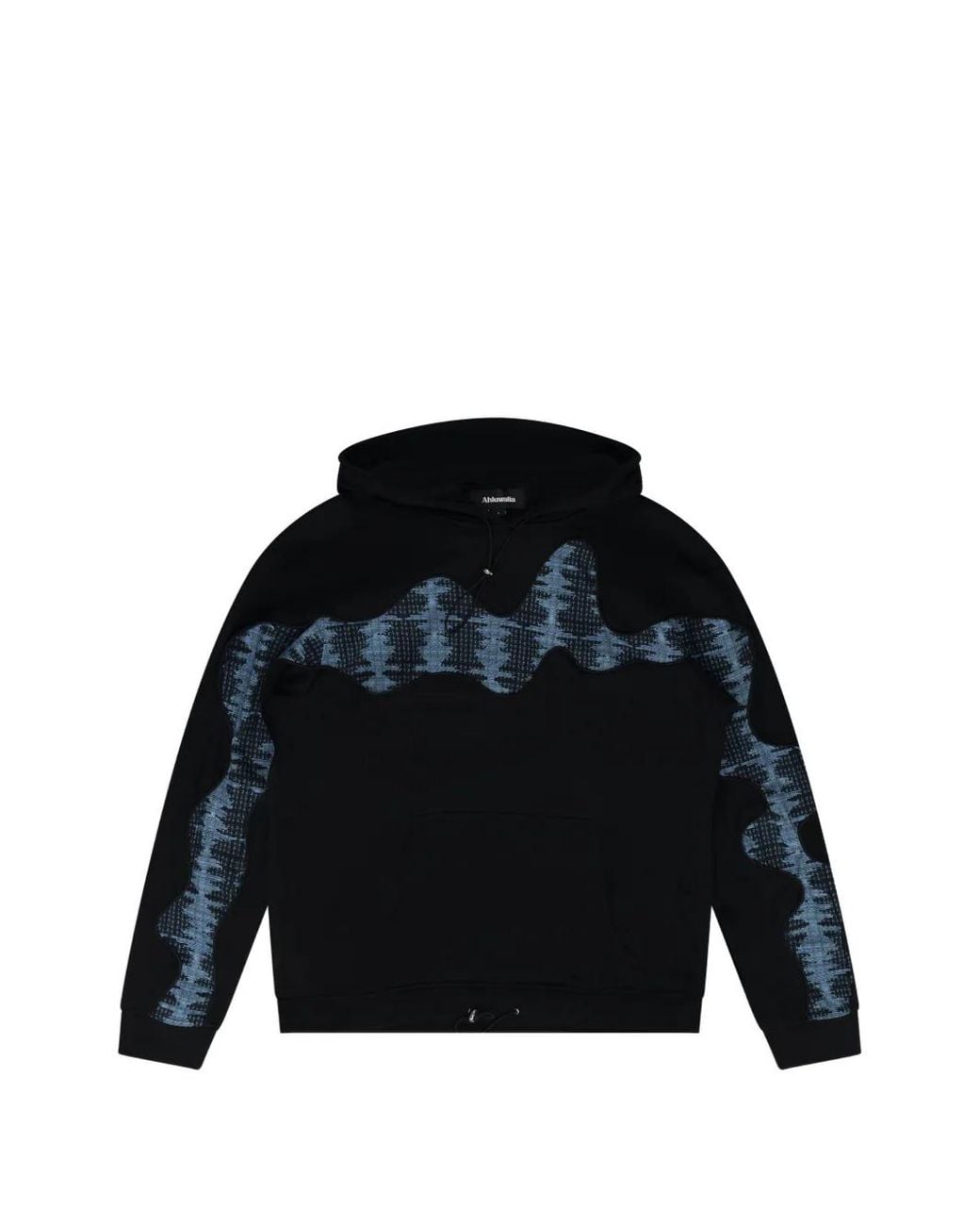 Ahluwalia Black Panelled Drawstring Hoodie for men
