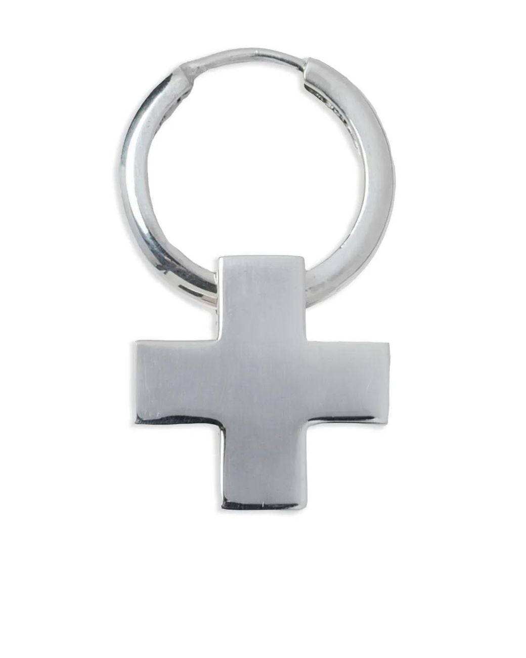Parts Of 4 White Cross-Charm Hoop Earring