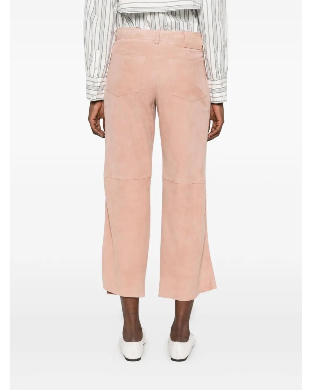 Loewe White Suede Goat-Skin Trousers