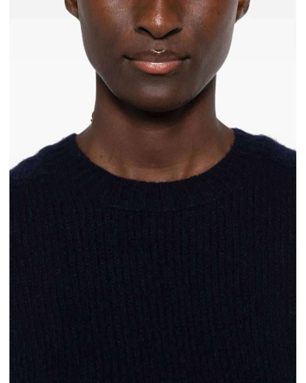 Lisa Yang Blue Ribbed-Knit Sweater