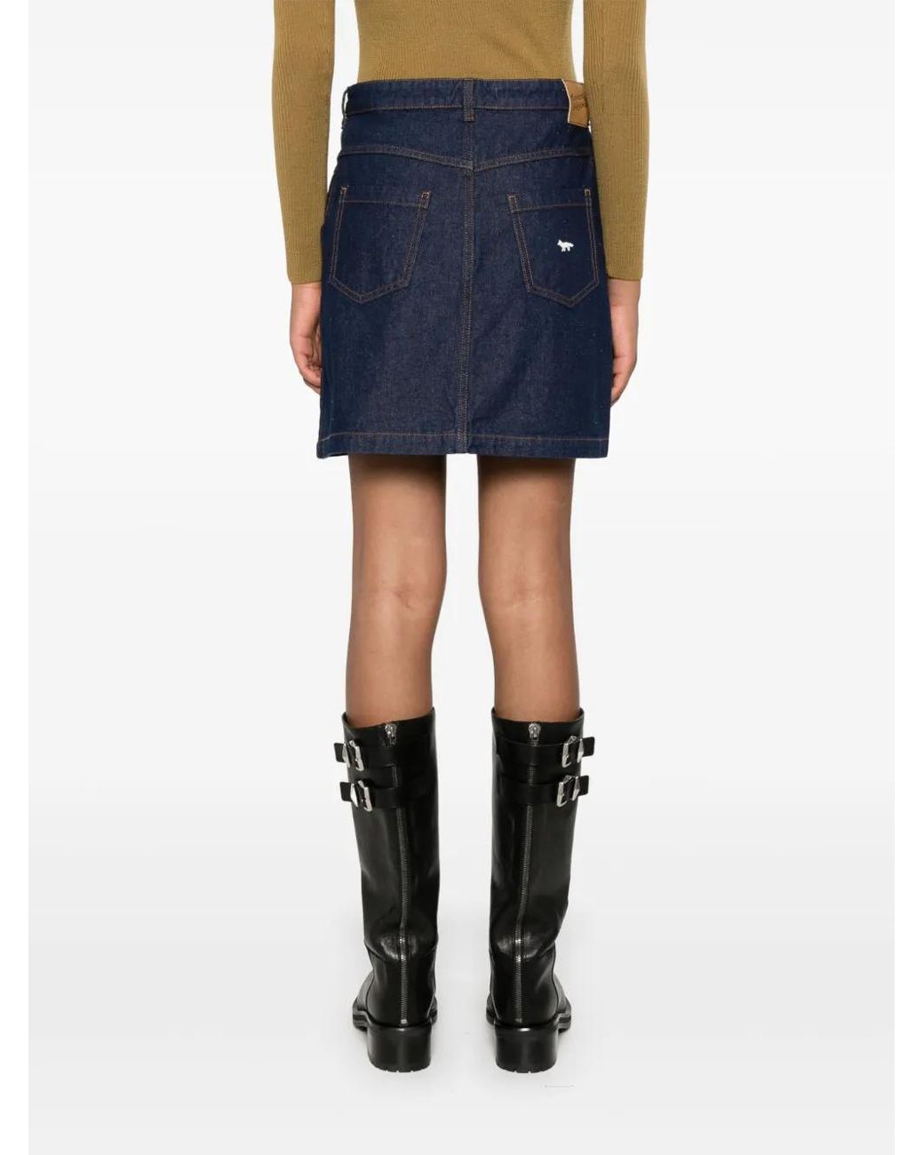 Maison Kitsuné Blue Denim Mini Skirt