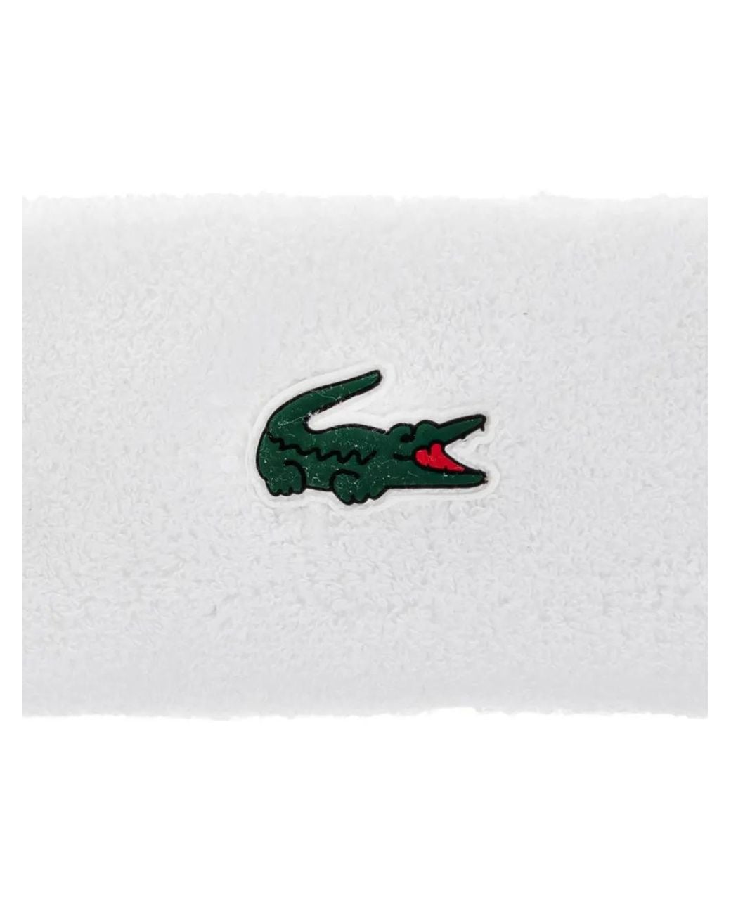 Lacoste White Logo-Patch Headband for men