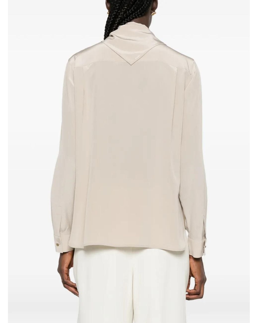 Max Mara Natural Dry Bow-Detail Silk Blouse